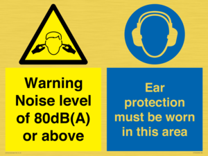 Warning Noise level of 80dB(A) or above. Ear protection must be worn in this area